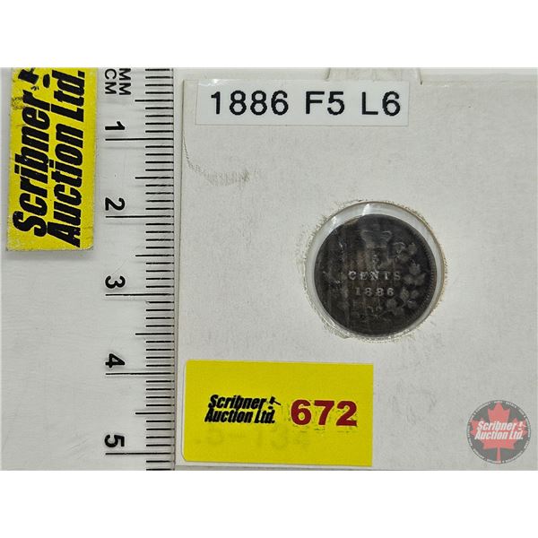 Canada Five Cent 1886 : (Consignor Tag: F5 L6)
