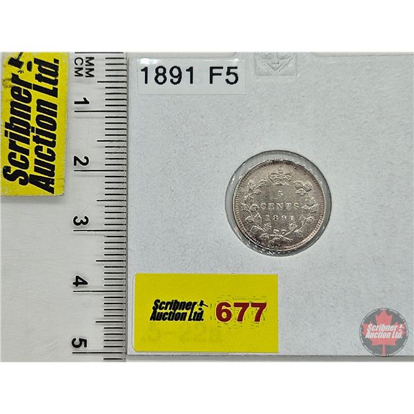 Canada Five Cent 1891H : (Consignor Tag: F5)