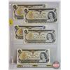 Image 1 : Canada $1 Bills 1973 (5): ~ Crow/Bouey #BAE2860464 ~ Crow/Bouey #BAJ8101187 ~ Crow/Bouey #AMF9614182