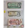 Image 1 : Canada Bills (3): ~ 1967 $1 : Beattie/Rasminsky # 1867 1967 ~ 1973 $1 : Crow/Bouey #BCC6211447 ~ 198