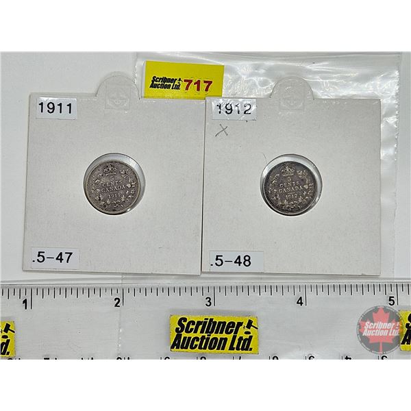 Canada Five Cent (2): 1911; 1912