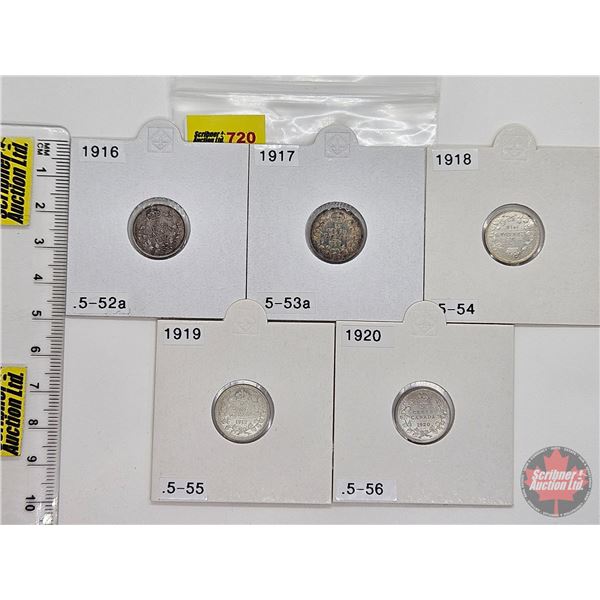 Canada Five Cent (5): 1916; 1917; 1918; 1919; 1920