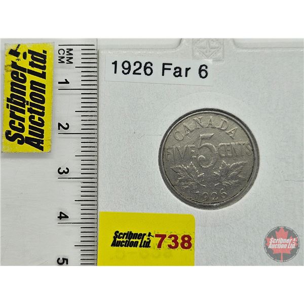 Canada Five Cent 1926 (Consignor Tag: Far 6)