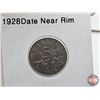 Image 2 : Canada Five Cent (4): 1928; 1928; 1928; 1929 (Consignor Tag: 1928 Date Near Rim ; 1928 Date Far to R