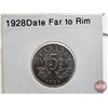 Image 5 : Canada Five Cent (4): 1928; 1928; 1928; 1929 (Consignor Tag: 1928 Date Near Rim ; 1928 Date Far to R