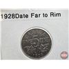 Image 8 : Canada Five Cent (4): 1928; 1928; 1928; 1929 (Consignor Tag: 1928 Date Near Rim ; 1928 Date Far to R