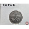 Image 5 : Canada Five Cent (4) : 1934; 1934; 1936; 1936 (Consignor Tag: 1934 Near S; 1934 Far S; 1936 Far S; 1