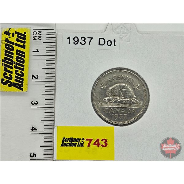 Canada Five Cent 1937 Dot