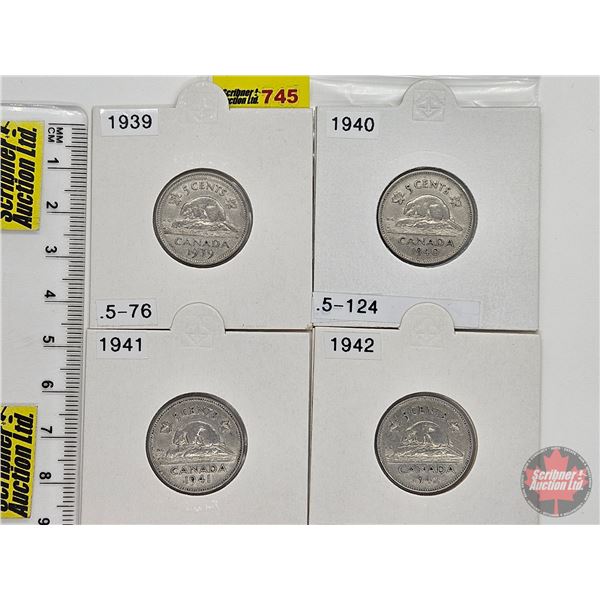 Canada Five Cent (4): 1939; 1940; 1941; 1942