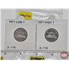 Image 1 : Canada Five Cent (2) : 1977; 1977 (Consignor Tags: Low 7 ; High 7)