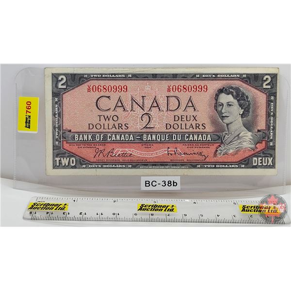 Canada $2 Bill 1954 : Beattie/Rasminsky #VR0680999