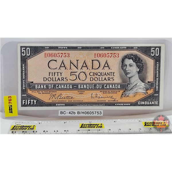 Canada $50 Bill 1954 : Beattie/Rasminsky #BH0605753