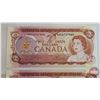 Image 2 : Canada $2 Bills 1974 (2 Consecutive) : Crow/Bouey #ARC6727444-445