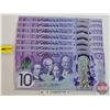 Image 3 : Canada $10 Bills (7 Consecutive) : Wilkins/\Poloz #CDA6203743-749