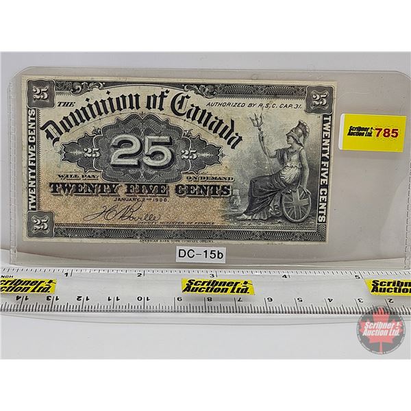 Dominion of Canada Twenty Five Cent 1900 "Shinplaster" : Boville