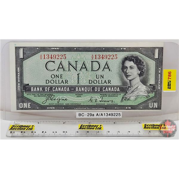 Canada $1 Bill 1954DF "Devil's Face" : Coyne/Towers #AA1349225