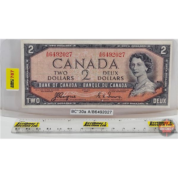 Canada $2 Bill 1954DF "Devil's Face" : Coyne/Towers #AB6492027