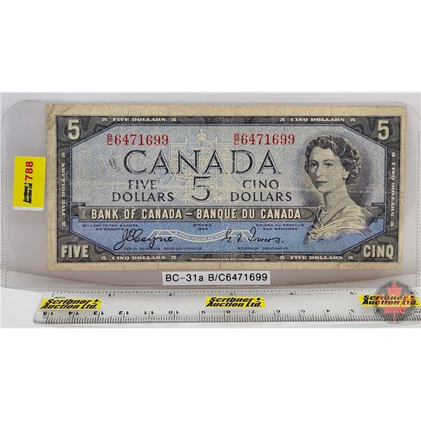 Canada $5 Bill 1954DF "Devil's Face" : Coyne/Towers #BC6471699