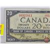 Image 3 : Canada $20 Bill 1954DF "Devil's Face" : Coyne/Towers #AE0325811