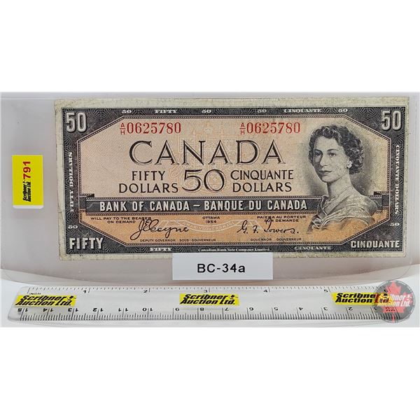 Canada $50 Bill 1954DF "Devil's Face" : Coyne/Towers #AH0625780