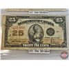 Image 2 : Dominion of Canada Twenty Five Cent 1923 "Shinplaster" (3) : ~ McCavour/Saunders #361884 ~ Campbell/