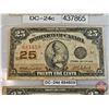 Image 3 : Dominion of Canada Twenty Five Cent 1923 "Shinplaster" (3) : ~ McCavour/Saunders #361884 ~ Campbell/