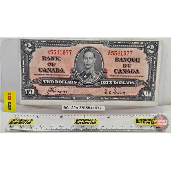 Bank of Canada $2 Bill 1937 : Coyne/Towers #ZB5541977