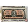Image 3 : Bank of Canada $2 Bill 1937 (2 Consecutive) : Gordon/Towers #MB6989202-203