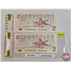 Image 1 : Canada $2 Bills 1986 (2 Consecutive) : Thiessen/Crow EGP1063684-685