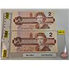 Image 4 : Canada $2 Bills 1986 (2 Consecutive) : Thiessen/Crow EGP1063684-685