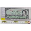 Image 1 : Canada $1 Bill 1954DF "Devil's Face" : Beattie/Coyne #SA1964191 (Birthday Note : Jan 1/1964)