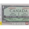 Image 3 : Canada $1 Bill 1954DF "Devil's Face" : Beattie/Coyne #SA1964191 (Birthday Note : Jan 1/1964)