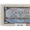 Image 3 : Canada $5 Bill 1954DF "Devil's Face" : Beattie/Coyne #GC0125637