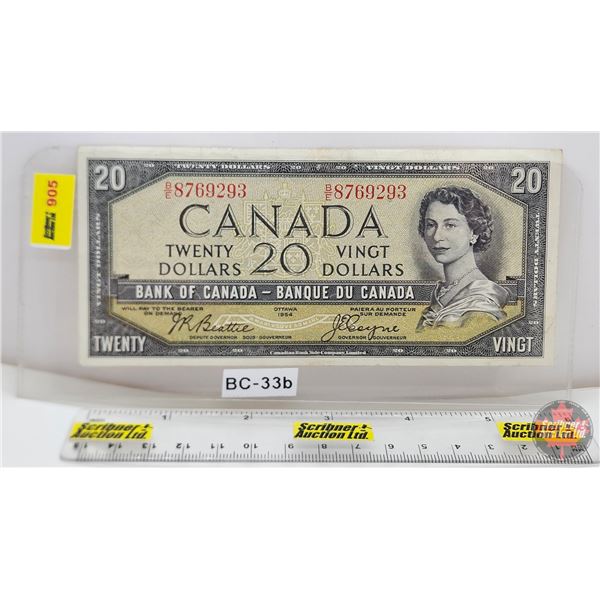 Canada $20 Bill 1954DF "Devil's Face" : Beattie/Coyne #BE8769293