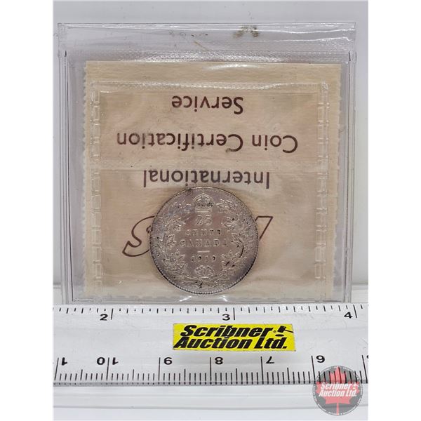 Canada Twenty Five Cent 1919 (ICCS Cert: AU-55 : Cleaned)