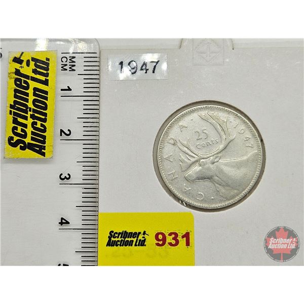 Canada Twenty Five Cent 1947