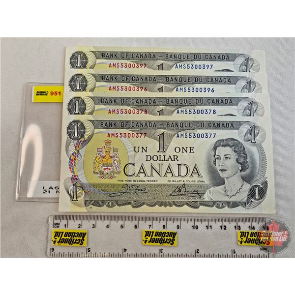 Canada $1 Bills 1973 (21 Consecutive) : Crow/Bouey #AMS5300377-397