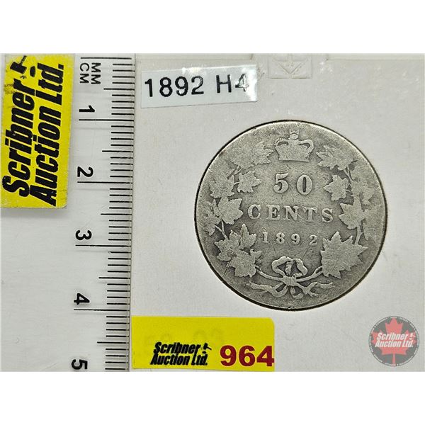 Canada Fifty Cent 1892 (Consignor Tag: H4)