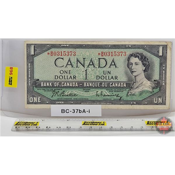 Canada $1 Bill 1954 *Replacement : Beattie/Rasminsky # *BM0315373