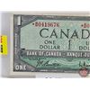 Image 2 : Canada $1 Bill 1954 *Replacement (No FPN) : Beattie/Rasminsky # *BM0419676