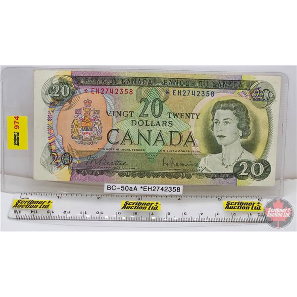 Canada $20 Bill 1969 *Replacement : Beattie/Rasminsky # *EH2742358