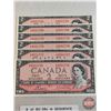 Image 2 : Canada $2 Bills 1954 (6 Consecutive) : Bouey/Rasminsky #KG4551776-1781