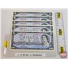 Image 1 : Canada $5 Bills 1954 (5 Consecutive) : Bouey/Rasminsky #UX9586503-6507
