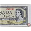 Image 2 : Canada $20 Bill 1954DF "Devil's Face" : Beattie/Coyne #EE2470043