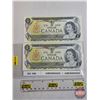 Image 1 : Canada $1 Bills 1973 (2 Consecutive) : Crow/Bouey #AME8995925-5926