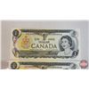 Image 2 : Canada $1 Bills 1973 (2 Consecutive) : Crow/Bouey #AME8995925-5926