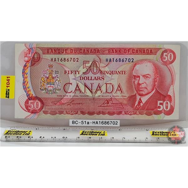 Canada $50 Bill 1975 : Lawson/Bouey #HA1686702