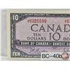 Image 2 : Canada $10 Bill 1954 : Beattie/Rasminsky #JV6325599 (CCCS Cert: EF-40 Extra Fine : 2 Tears)