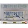 Image 4 : Canada $5 Bill 1986 "X" Replacement : Thiessen/Crow #FNX3979105 (CCC Cert : Gem Uncirculated 65)