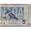 Image 6 : Canada $5 Bill 1986 "X" Replacement : Thiessen/Crow #FNX3979105 (CCC Cert : Gem Uncirculated 65)